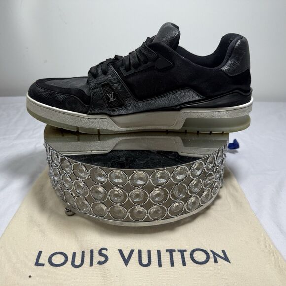 Louis Vuitton LV Trainer Low 'Black Monogram' Sneakers – Size 9 US / 42 EU - Picture 8 of 10